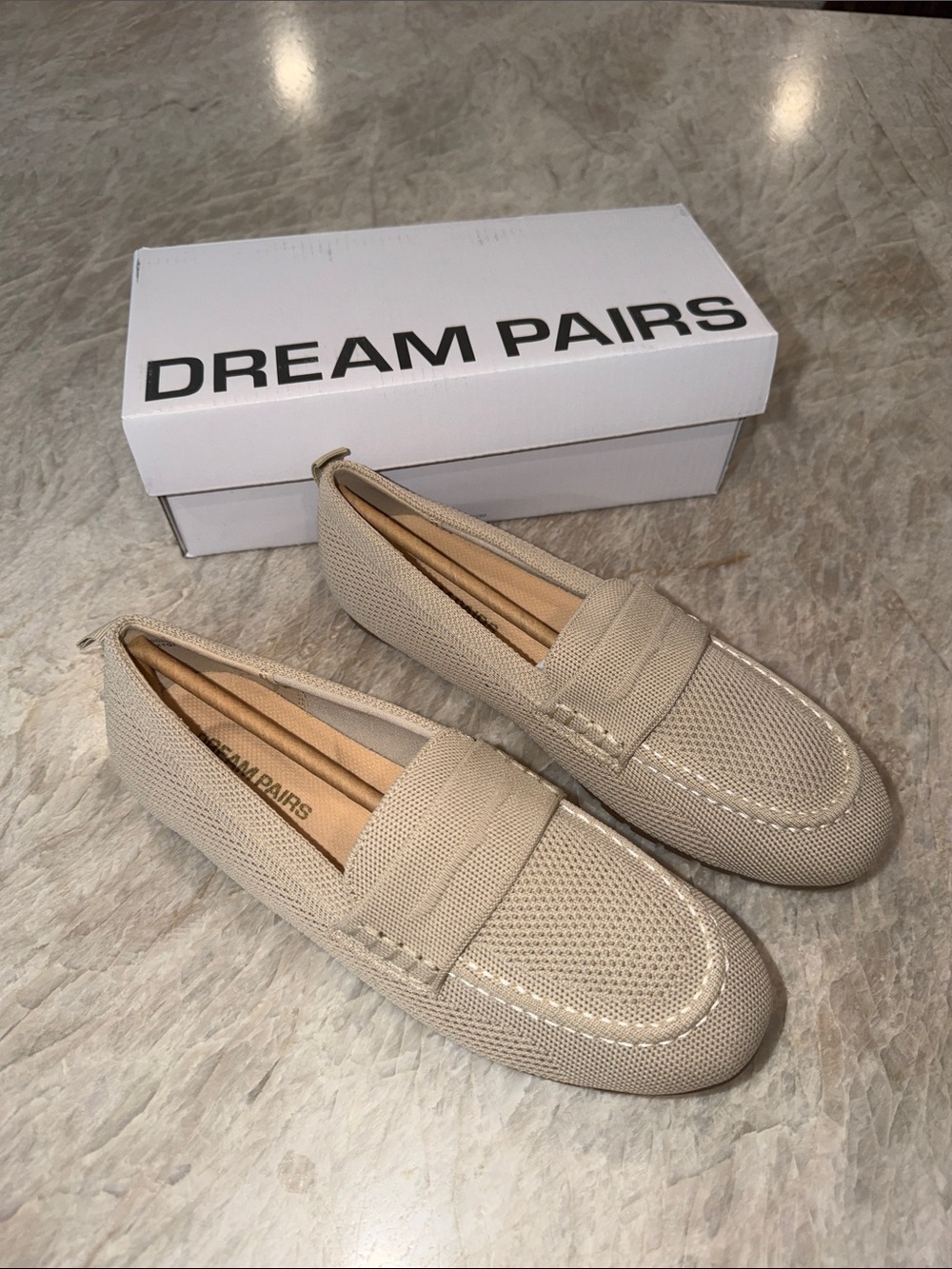 Dream Pairs Men’s Tan Knit Slip-On Loafers